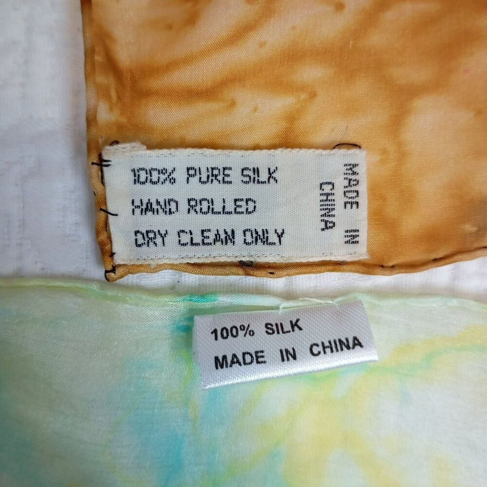 Handmade Tie-Dye Silk Scarves Multicolor Lightweight & Soft Elegant Styling - Picture 2 of 6
